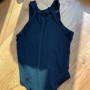 Black mock neck bodysuit